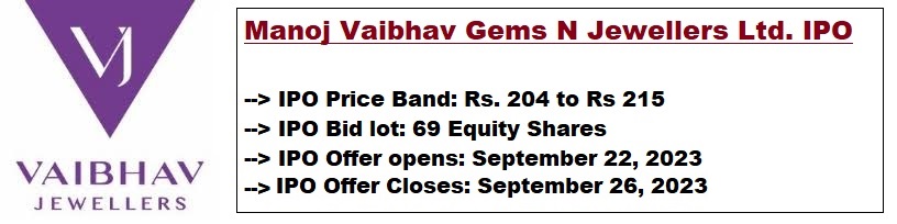 Manoj Vaibhav Gems N Jewellers Ltd. IPO, shares, invest india
