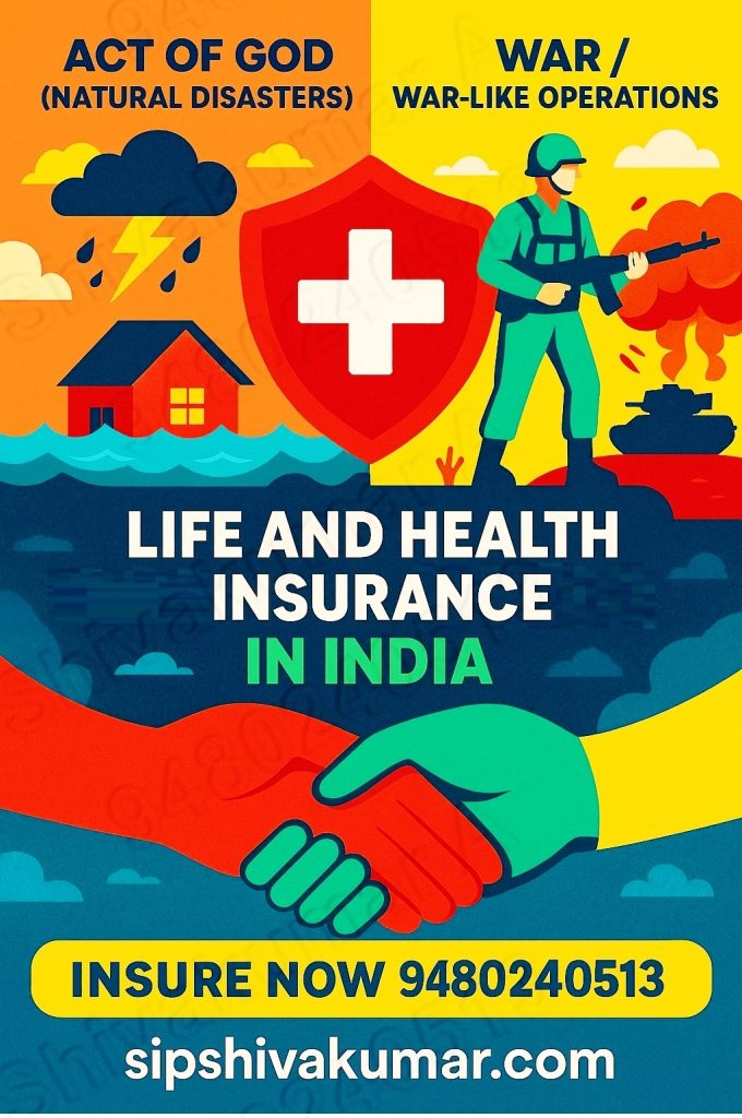 Life and Health Insurance During Act of God and War in India, life insurance war coverage India, health insurance natural disasters India, does life insurance cover war deaths, term insurance war exclusion, war hazard exclusion life policy, natural disaster death coverage life insurance, flood earthquake cyclone insurance claim, LIC war coverage policy India, Bajaj Allianz life insurance war claim, policy bazaar war exclusion life cover, natural calamity rider term insurance, life insurance parametric coverage India, war zone health insurance claim India, accidental death rider war coverage, war and terrorism life policy exclusion, health cover for conflict zone India, earthquake death policy term insurance, cyclone flood rider health insurance, travel insurance war zone exclusion, term plan natural disaster cover, war-related death claim process India, natural disaster medical cover India, parametric disaster insurance India, IRDAI guidelines war exclusion, catastrophic event insurance India, Wayanad landslide claim expediting, stand-alone disaster insurance India, health insurance crisis coverage India, war risk rider life insurance India, war zone death benefit India,
