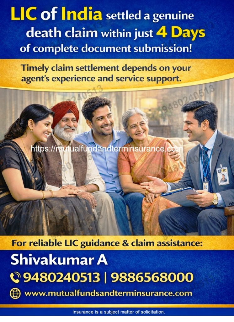 death claim, lic policy, accident death, lic agent., Shivakumar Bangalore, lic india 9480240513
