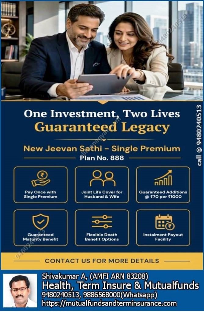 LIC JEEVAN SAATHI SINGLE AND LIMITED PREMIUM PLAN LIC JEEVAN SAATHI SINGLE AND LIMITED PREMIUM PLAN